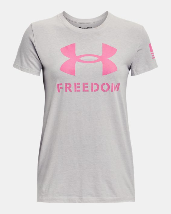 Women's UA Freedom Logo T-Shirt, Gray, pdpMainDesktop image number 4